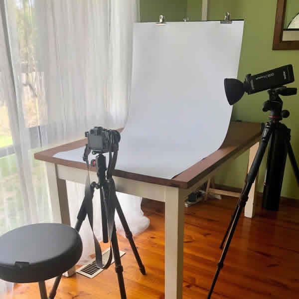 Jewellery photographed in natural window light