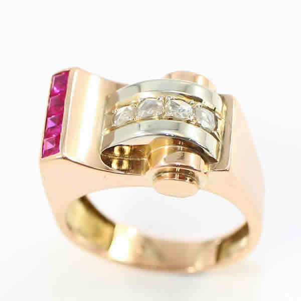 1940s bold retro cocktail ring