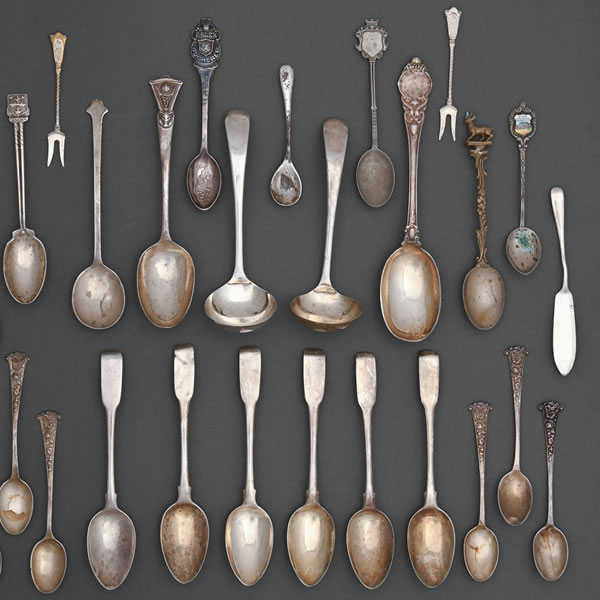 Collection of antique teaspoons
